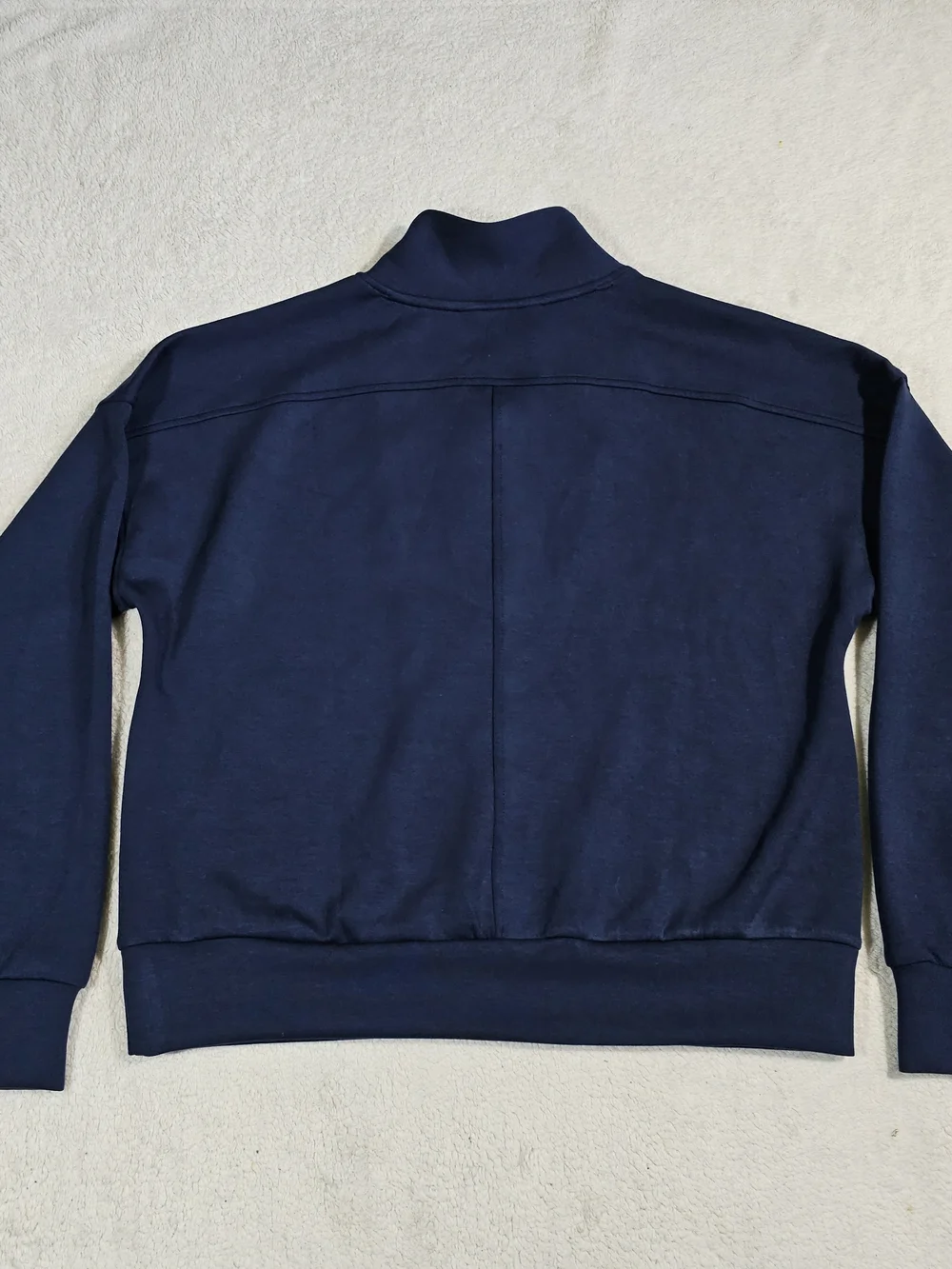 Spanx Air Essentials Half Zip Sweatshirt - TIMELESS NAVY BLUE - MEDIUM